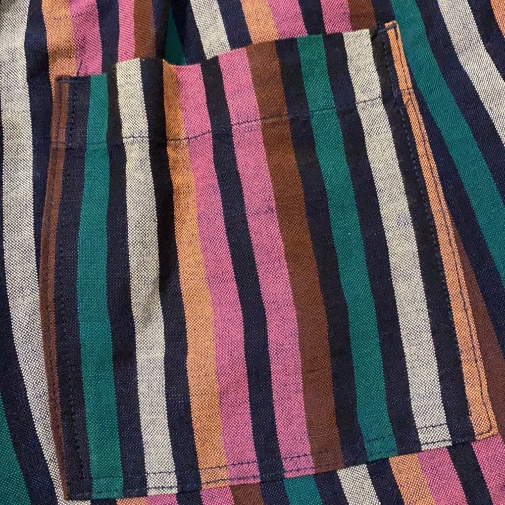 A NEW DAY casual beach bum striped linen shorts